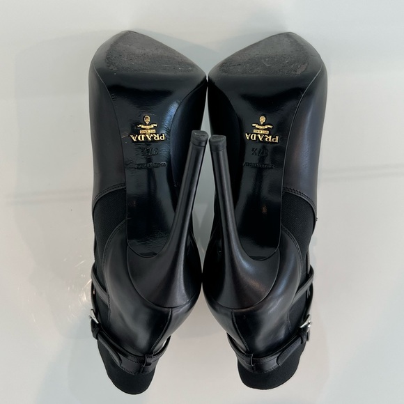 PRADA CALZATURE DONNA BLACK LEATHER BOOTS SIZE IT 37.5 / US 7.5 - Picture 17 of 17